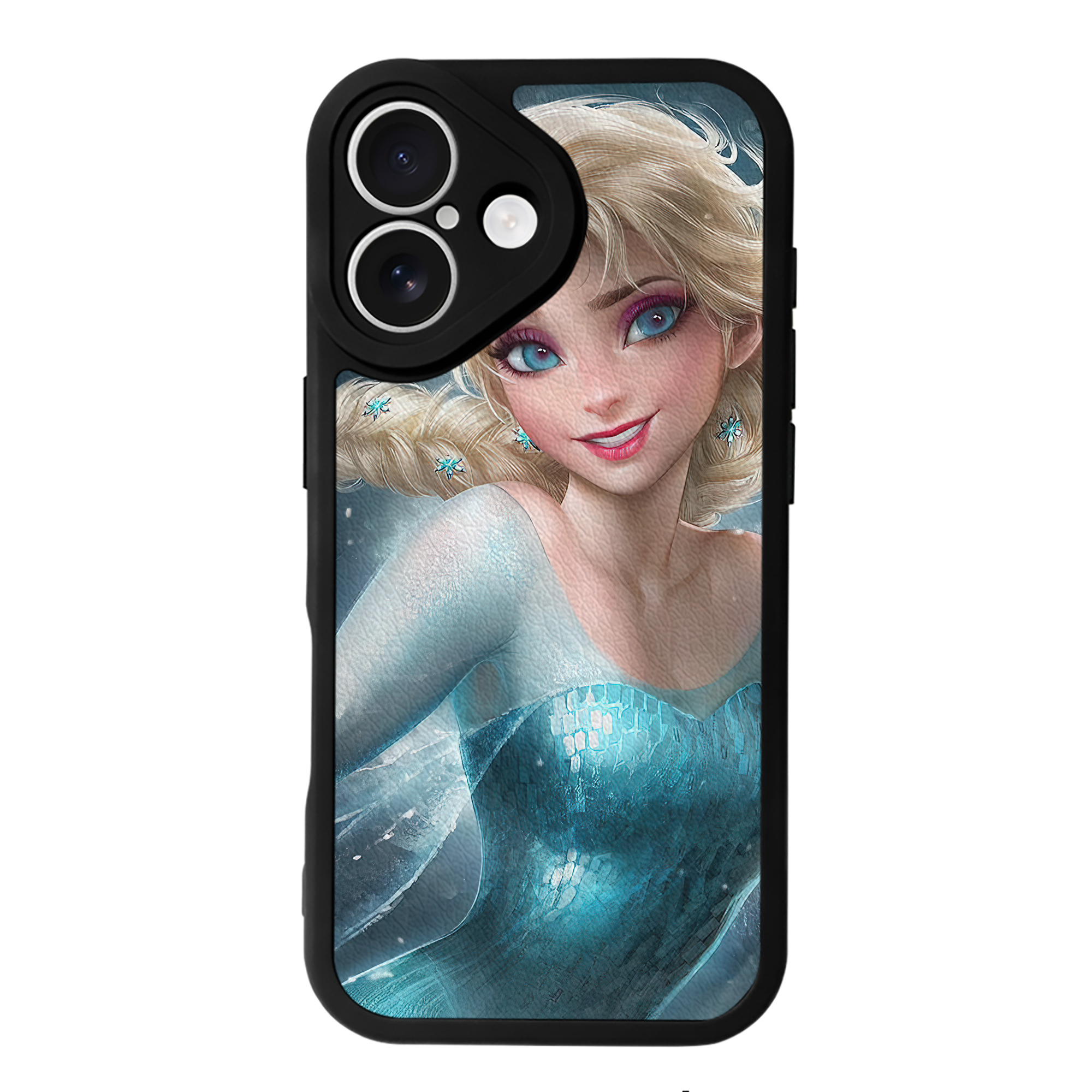 （画像用） アナと雪の女王 アンナ エルサ Frozen Anna Elsa 【iPhone 16シリーズ対応】シリコンスマホケース（レザー調） 材質：シリコン